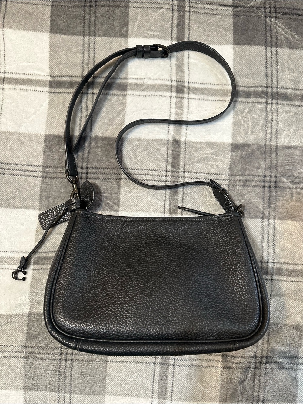 Black Coach Cary Pebbled Leather Crossbody Bag